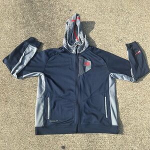 Nike Blue and Gray Zip Up Sweater with Hood